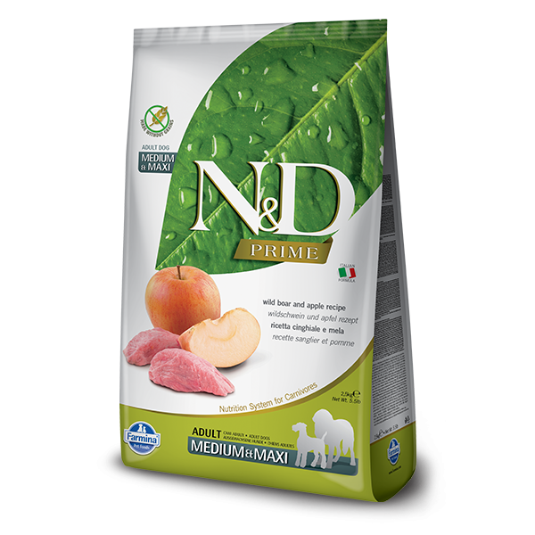 N&D PRIME TAHILSIZ KUZU & YABAN MERSİNİ YETİŞKİN MEDIUM & MAXI 12kg